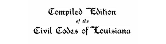 Compiled Edition of the Civil Codes of Louisiana (1940)