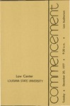 December 1977 LSU Law Commencement Program by LSU Law